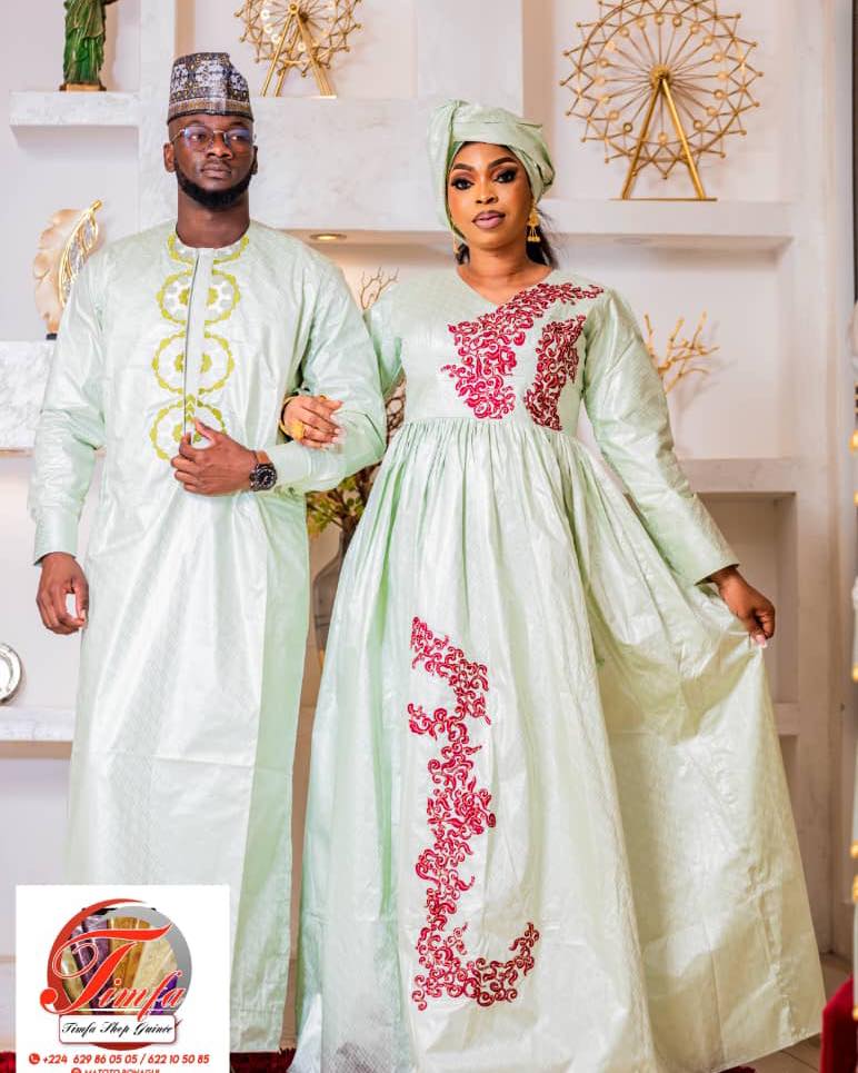 Ensemble couple assorti crème — Timfa Shop Guinée